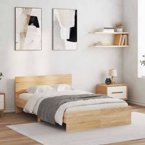 Okvir za krevet s uzglavljem i LED boja hrasta 140x190 cm - sonoma hrast 140 x 190 cm Cijena