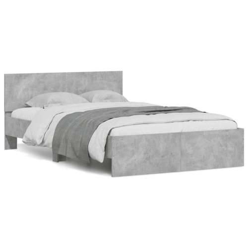Okvir kreveta s uzglavljem LED siva boja betona 135 x 190 cm - Beton siva 135 x 190 cm Cijena