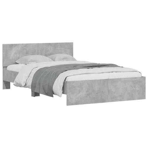 Okvir kreveta s uzglavljem LED siva boja betona 135 x 190 cm - Beton siva 135 x 190 cm Cijena