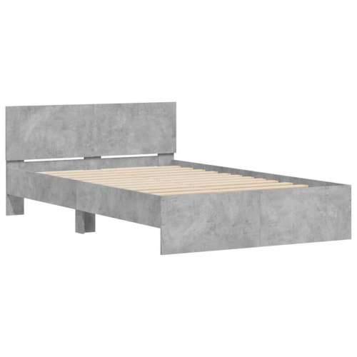 Okvir kreveta s uzglavljem LED siva boja betona 135 x 190 cm - Beton siva 135 x 190 cm Cijena