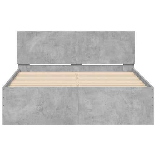 Okvir kreveta s uzglavljem LED siva boja betona 135 x 190 cm - Beton siva 135 x 190 cm Cijena