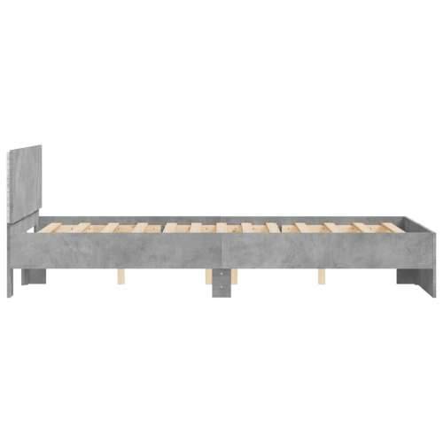 Okvir kreveta s uzglavljem LED siva boja betona 135 x 190 cm - Beton siva 135 x 190 cm Cijena