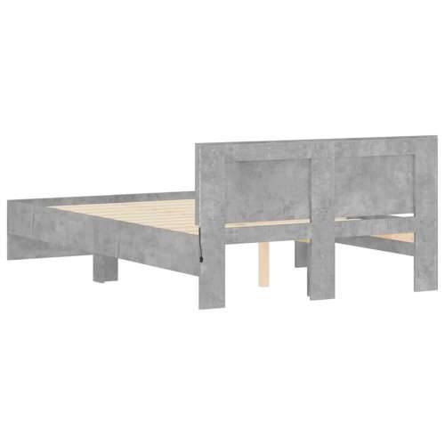 Okvir kreveta s uzglavljem LED siva boja betona 135 x 190 cm - Beton siva 135 x 190 cm Cijena