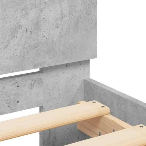 Okvir kreveta s uzglavljem LED siva boja betona 135 x 190 cm - Beton siva 135 x 190 cm Cijena