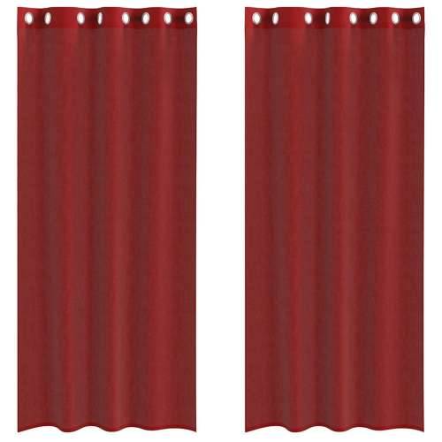 Voile zavjese s ušicama 2 kom crvena boja vina - boja crnog vina 140 x 225 cm 1 s ušicama Cijena
