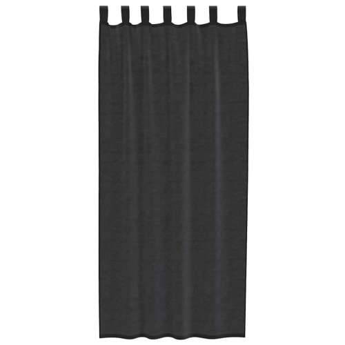 Voile zavjese s džepovima za šipke 2 kom crne - Crna 140 x 245 cm 1 s džepovima za šipke Cijena