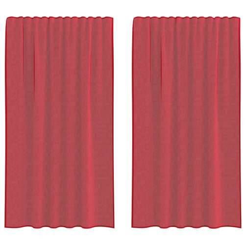 Voile zavjese s džepovima za šipke 2 kom crvena boja vina - boja crnog vina 140 x 175 cm 1 s džepovima za šipke Cijena