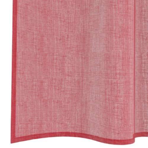 Voile zavjese s džepovima za šipke 2 kom crvena boja vina - boja crnog vina 140 x 175 cm 1 s džepovima za šipke Cijena