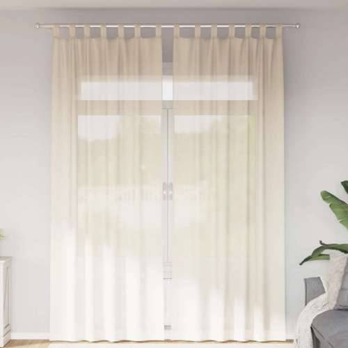 Voile zavjese s gornjim jezičcima 2 kom krem - Krema 140 x 260 cm 1 s jezičkom na vrhu Cijena