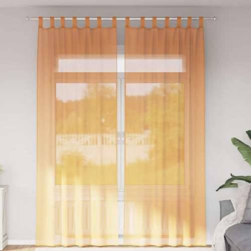 Voile zavjese s petljama 2 kom narančaste 140x260 cm - Narančasta 140 x 260 cm 1 s petljama Cijena