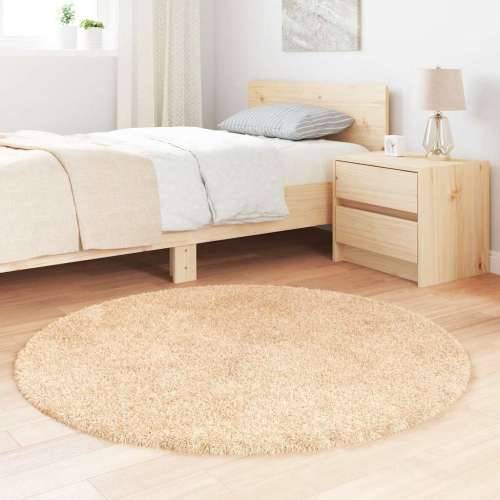Čupavi tepih s visokim vlaknima NAVARRA bež 120x120cm poliester - Bež 120 x 120 cm Okruglo Cijena