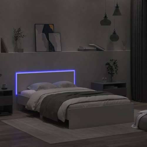 Okvir za krevet s uzglavljem i LED bijeli 140 x 200 cm - Bijela 140 x 200 cm Cijena