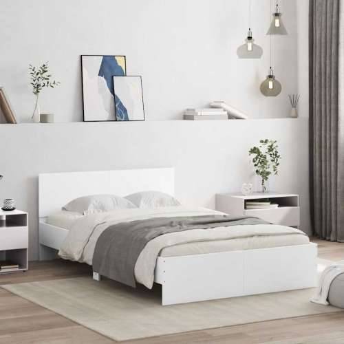 Okvir za krevet s uzglavljem i LED bijeli 140 x 200 cm - Bijela 140 x 200 cm Cijena