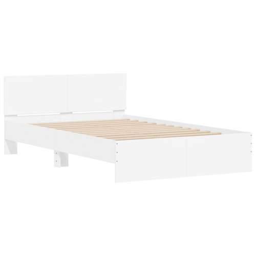 Okvir za krevet s uzglavljem i LED bijeli 140 x 200 cm - Bijela 140 x 200 cm Cijena