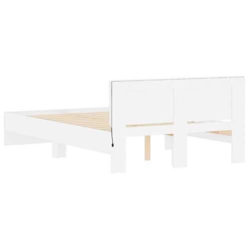 Okvir za krevet s uzglavljem i LED bijeli 140 x 200 cm - Bijela 140 x 200 cm Cijena