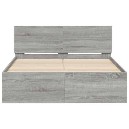 Okvir kreveta s uzglavljem LED siva boja hrasta 140x200 cm - Sivi hrast sonoma 140 x 200 cm Cijena