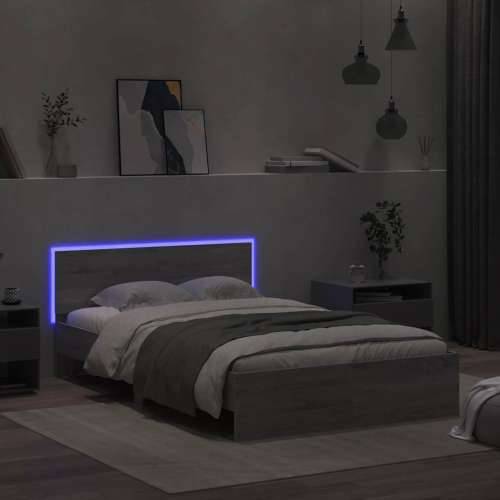 Okvir kreveta s uzglavljem LED siva boja hrasta 120x200 cm - Sivi hrast sonoma 120 x 200 cm Cijena