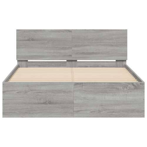 Okvir kreveta s uzglavljem LED siva boja hrasta 120x200 cm - Sivi hrast sonoma 120 x 200 cm Cijena