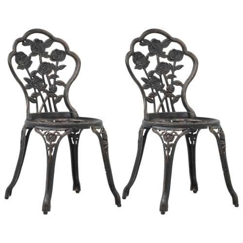 Bistro stolice 2 kom brončane od lijevanog aluminija Cijena