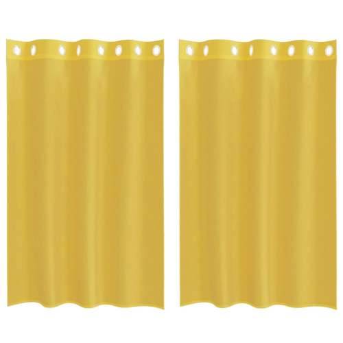 Voile zavjese s ušicama 2 kom žute - Žuta 140 x 175 cm 1 s ušicama Cijena