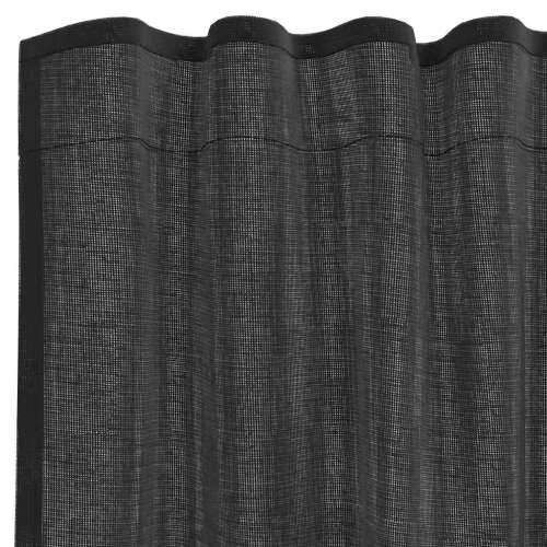 Voile zavjese s džepovima za šipke 2 kom crne - Crna 140 x 260 cm 1 s džepovima za šipke Cijena