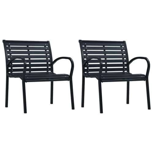 Vrtne stolice 2 kom crne od čelika i WPC-a
