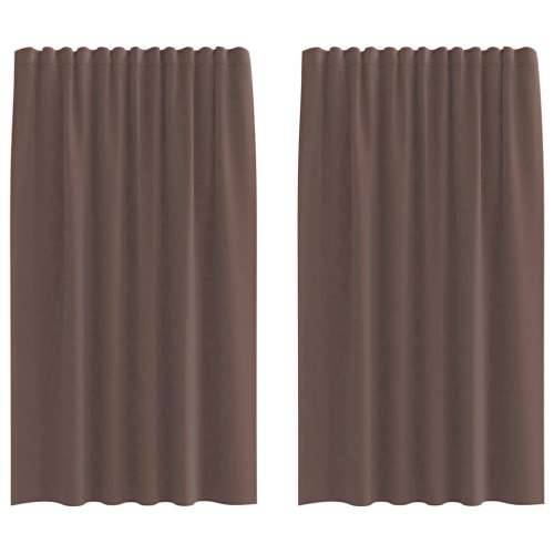 Voile zavjese s džepovima za šipke 2 kom smeđe - Smeđa 140 x 175 cm 1 s džepovima za šipke Cijena