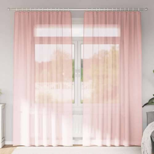Voile zavjese s džepovima za šipke 2 kom ružičaste - Ružičasta 140 x 225 cm 1 s džepovima za šipke Cijena