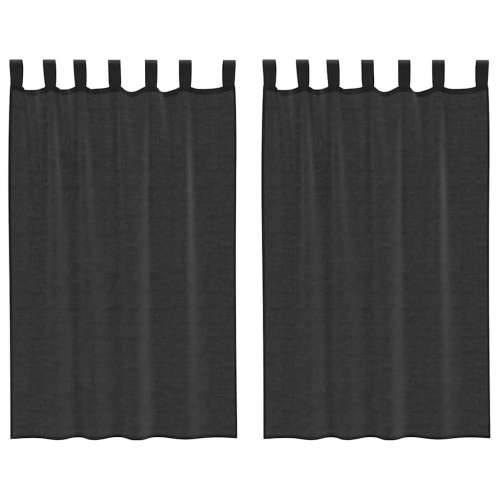 Voile zavjese s gornjim jezičkom 2 kom crne - Crna 140 x 175 cm 1 s jezičkom na vrhu Cijena