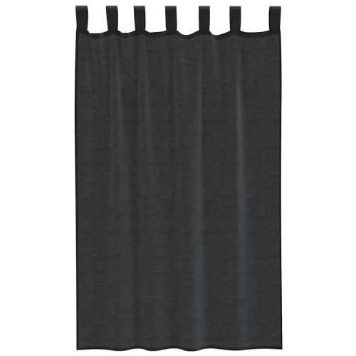 Voile zavjese s gornjim jezičkom 2 kom crne - Crna 140 x 175 cm 1 s jezičkom na vrhu Cijena