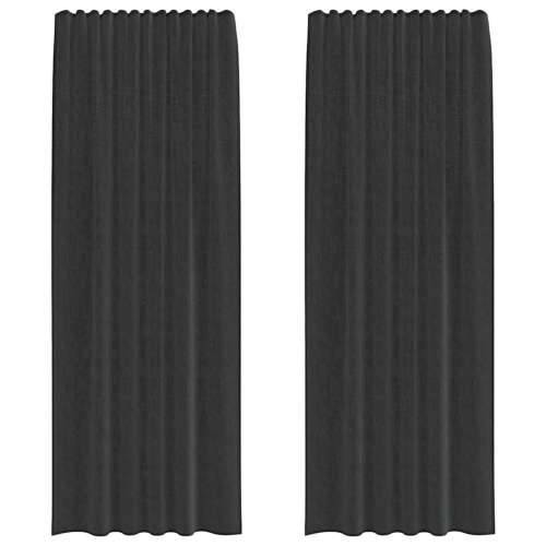 Voile zavjese s gornjim jezičkom 2 kom crne - Crna 140 x 260 cm 1 s jezičkom na vrhu Cijena