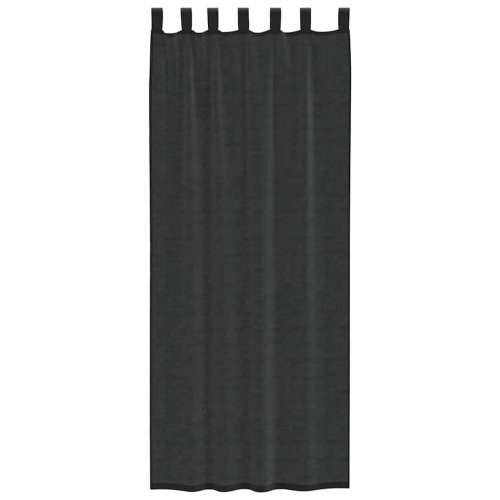 Voile zavjese s gornjim jezičkom 2 kom crne - Crna 140 x 260 cm 1 s jezičkom na vrhu Cijena
