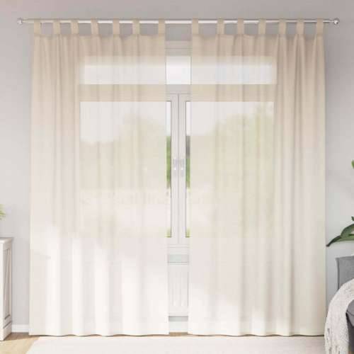 Voile zavjese s gornjim jezičcima 2 kom krem - Krema 140 x 245 cm 1 s jezičkom na vrhu Cijena