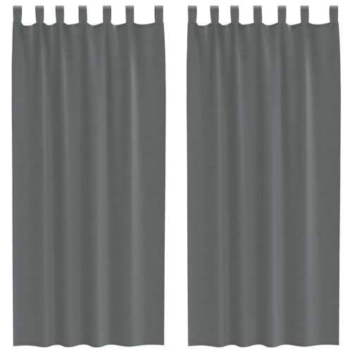 Voile zavjese s petljama 2 kom tamnosive 140x245 cm - Tamno siva 140 x 245 cm 1 s petljama Cijena