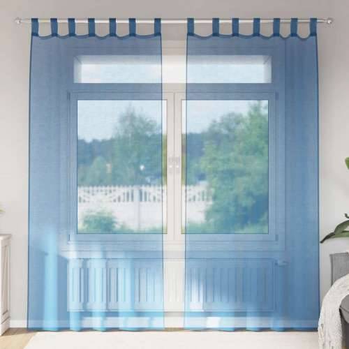 Voile zavjese s petljama 2 kom kraljevsko plave 140x245 cm - Kraljevski plava 140 x 245 cm 1 s petljama Cijena