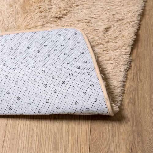 Čupavi tepih s visokim vlaknima NAVARRA bež 120x120cm poliester - Bež 120 x 120 cm Četvrtasto Cijena