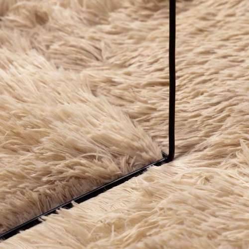 Čupavi tepih s visokim vlaknima NAVARRA bež 120x120cm poliester - Bež 120 x 120 cm Četvrtasto Cijena