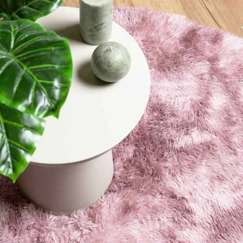Čupavi tepih s visokim vlaknima NAVARRA 120x120 cm poliester - dusty pink 120 x 120 cm Okruglo Cijena