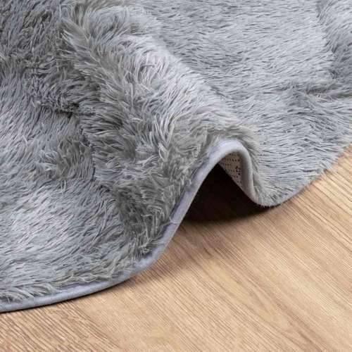 Čupavi tepih s visokim vlaknima NAVARRA srebrnosiva 200x200cm - Srebrno siva 200 x 200 cm Okruglo Cijena
