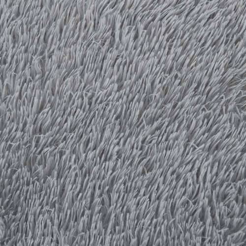 Čupavi tepih s visokim vlaknima NAVARRA srebrnosiva 200x200cm - Srebrno siva 200 x 200 cm Okruglo Cijena