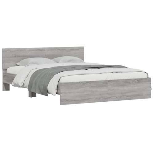 Okvir kreveta s uzglavljem LED siva boja hrasta 150x200 cm - Sivi hrast sonoma 150 x 200 cm Cijena
