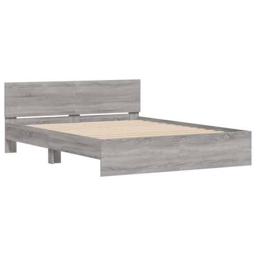 Okvir kreveta s uzglavljem LED siva boja hrasta 150x200 cm - Sivi hrast sonoma 150 x 200 cm Cijena