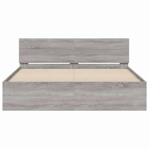 Okvir kreveta s uzglavljem LED siva boja hrasta 150x200 cm - Sivi hrast sonoma 150 x 200 cm Cijena