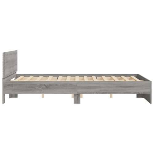 Okvir kreveta s uzglavljem LED siva boja hrasta 150x200 cm - Sivi hrast sonoma 150 x 200 cm Cijena