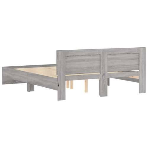 Okvir kreveta s uzglavljem LED siva boja hrasta 150x200 cm - Sivi hrast sonoma 150 x 200 cm Cijena