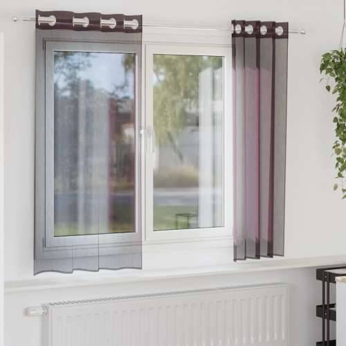 Voile zavjese s ušicama 2 kom ljubičaste 140x175 cm - Ljubičasta 140 x 175 cm 1 s ušicama Cijena