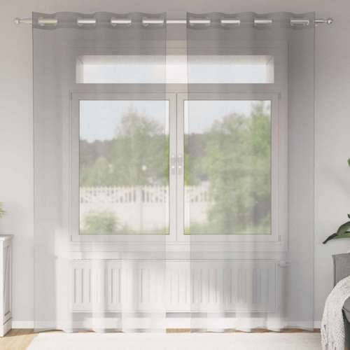 Voile zavjese s ušicama 2 kom svijetlosive 140x225 cm - Svjetlosiva 140 x 225 cm 1 s ušicama Cijena