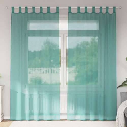 Voile zavjese s džepovima za šipke 2 kom tirkizne - Tirkizna 140 x 225 cm 1 s džepovima za šipke Cijena