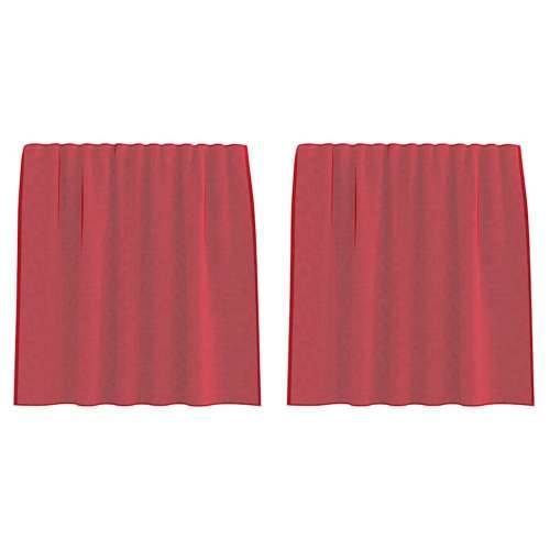 Voile zavjese s džepovima za šipke 2 kom crvena boja vina - boja crnog vina 140 x 140 cm 1 s džepovima za šipke Cijena