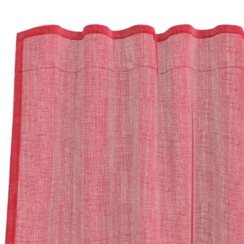 Voile zavjese s džepovima za šipke 2 kom crvena boja vina - boja crnog vina 140 x 140 cm 1 s džepovima za šipke Cijena